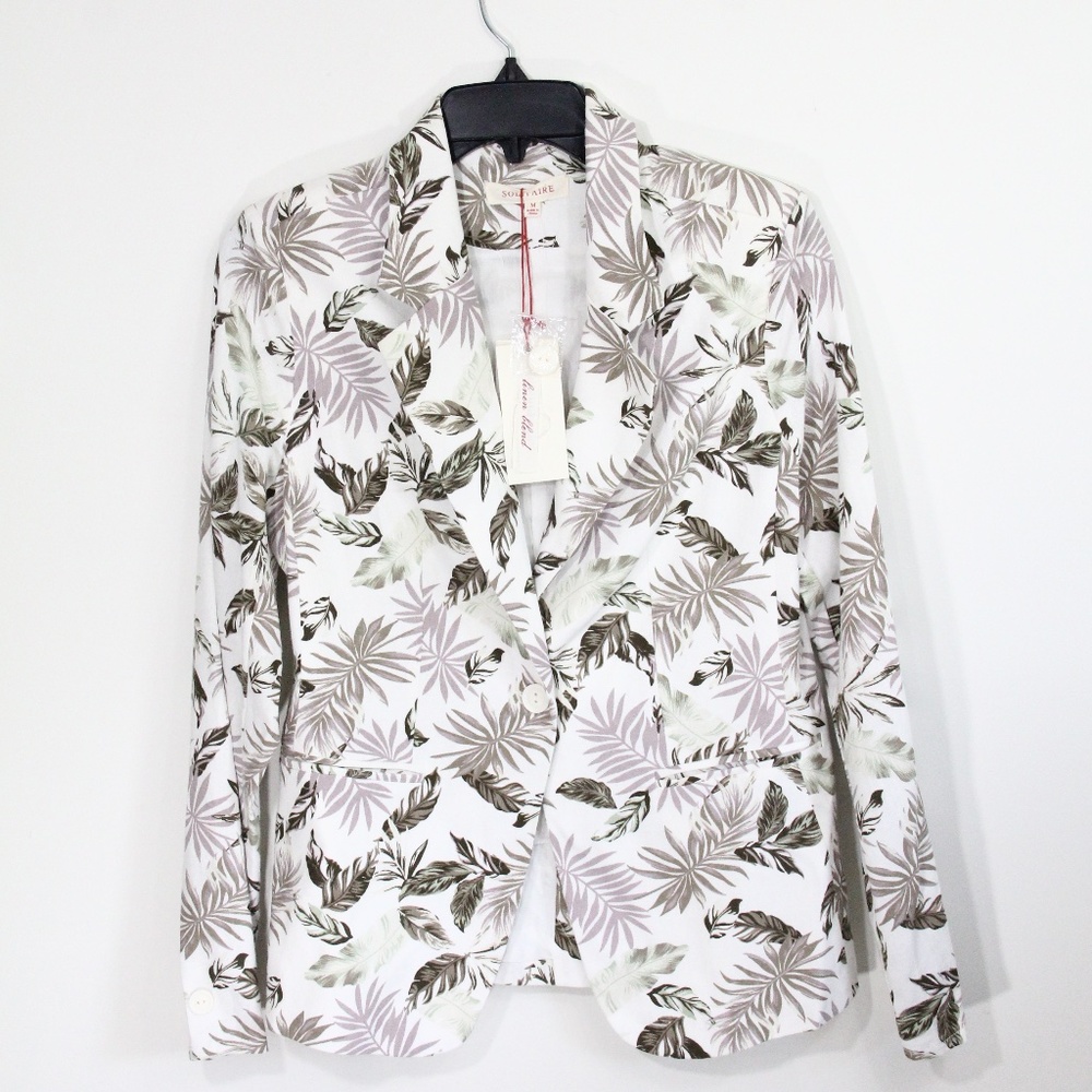 Women Tropical Linen Blazer Women NEW Spring Jacket medium cotton blend